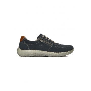 Pantofi barbati -  material sintetic - albastru - inchidere cu fermoar