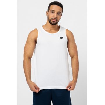 Top cu broderie logo pe piept Sportswear - Alb/Negru