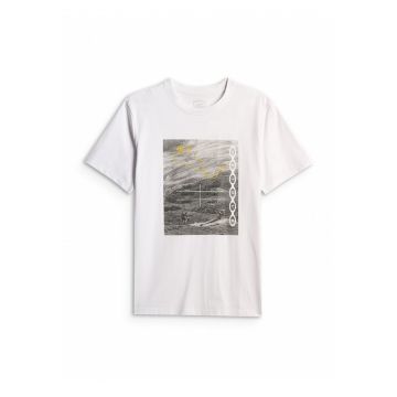 Tricou barbat  croiala regular - bumbac mai gros - alb -