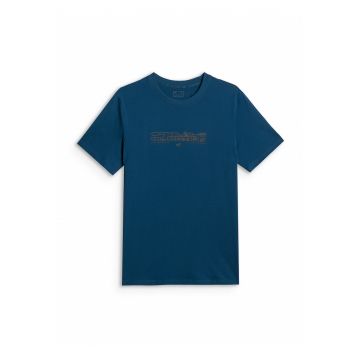 Tricou barbatesc  imprimeu - bleumarin - bumbac