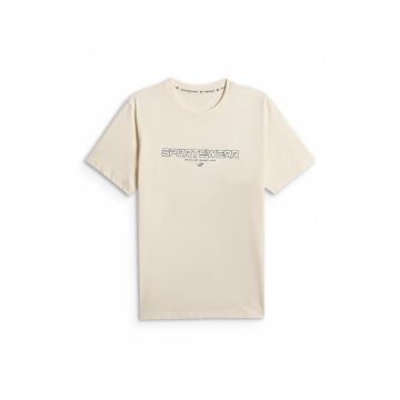 Tricou barbatesc  regular - imprimeu - bej - bumbac