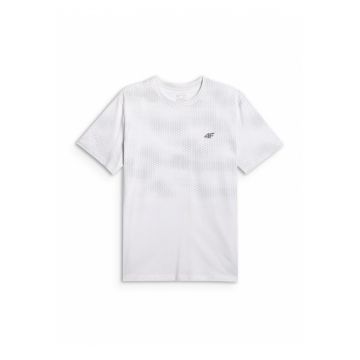 Tricou barbati  imprimeu - alb - bumbac - regular