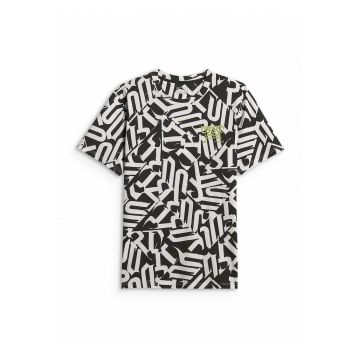 Tricou barbati  imprimeu distinctiv - alb - bumbac