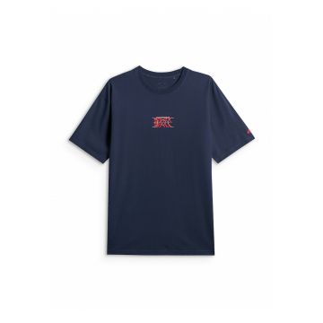 Tricou barbati  lejer - imprimeu - bleumarin - bumbac