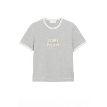 Tricou barbati -  logo appliqué - Gri