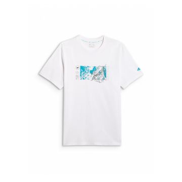 Tricou barbati -  regular - imprimeu - alb - bumbac