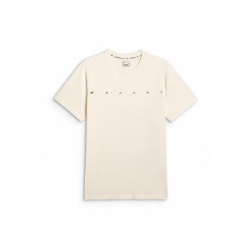 Tricou barbati  regular - imprimeu - bej - Bej
