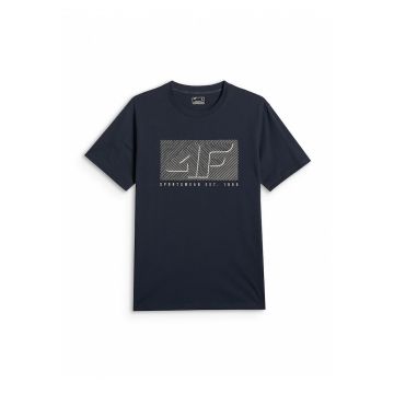 Tricou barbati  regular - imprimeu - bleumarin - bumbac -