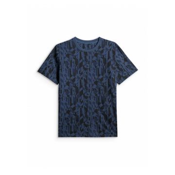 Tricou barbati  regular - imprimeu - bleumarin - bumbac -