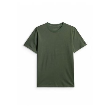 Tricou barbati  regular - imprimeu - kaki - bumbac -