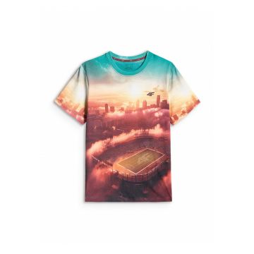 Tricou barbati  regular - imprimeu - multicolor - bumbac