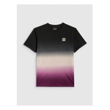 Tricou barbati  relaxed - imprimeu distinctiv - negru - material usor