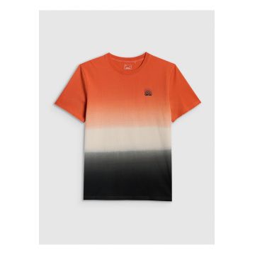 Tricou barbati  relaxed - imprimeu - portocaliu - Multicolor