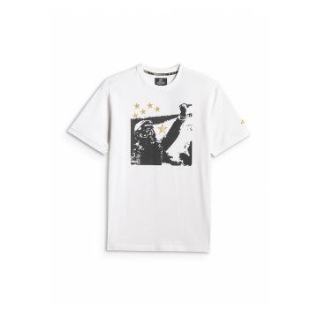 Tricou barbati  unisex - imprimeu alb - Alb