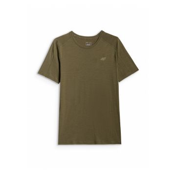 Tricou de trekking  lana merinos - uscare rapida - kaki - barbati
