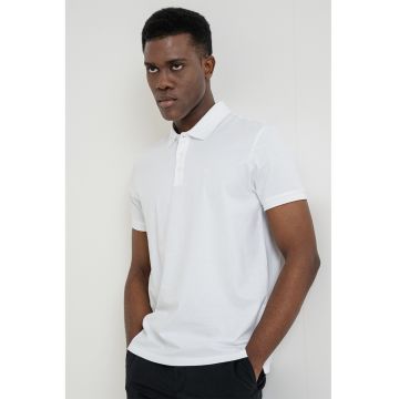 Tricou polo de bumbac - Alb optic