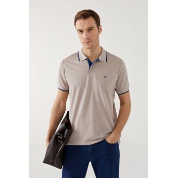 Tricou polo slim fit - Grej/Bleumarin