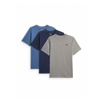 Tricouri barbati -  set de 3 - gri - negru - bleumarin - bumbac