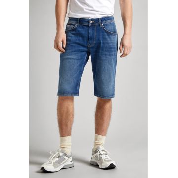 Bermude din denim cu 5 buzunare - Albastru