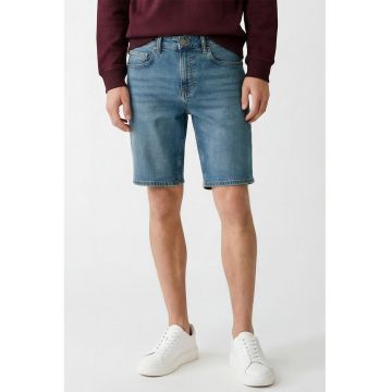 Blugi scurti cu model uni - Albastru