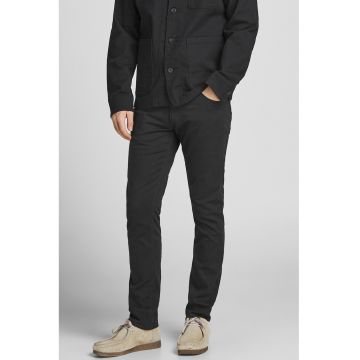 Blugi slim fit cu talie medie - Negru