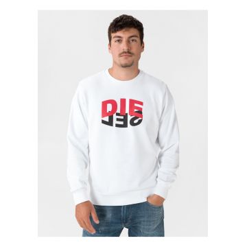 Bluza de trening cu decolteu la baza gatului Girk - Alb