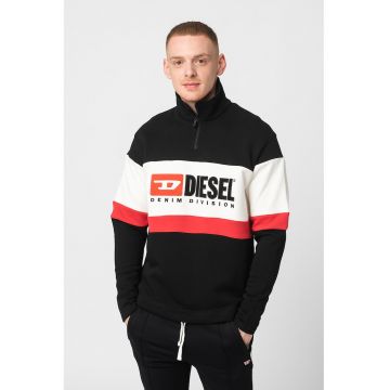 Bluza sport cu guler inalt Saint Division - Rosu/Alb/Negru