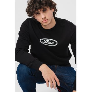 Bluza sport de bumbac cu imprimeu logo Ginn - Alb/Negru stins