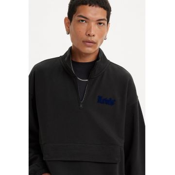 Bluza sport relaxed fit din bumbac - Negru