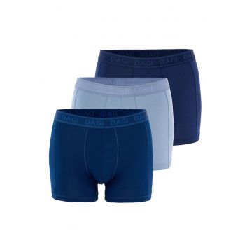 Boxeri din bumbac cu banda logo in talie - Albastru inchis/Albastru lavanda/Bleumarin