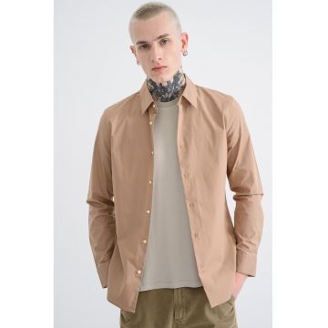 Camasa slim-fit cu model uni