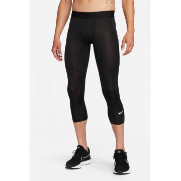 Colanti capri cu buzunare laterale pentru fitness - Negru