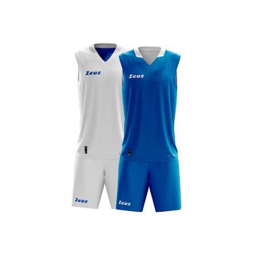 Echipament baschet  Doblo - alb/albastru - poliester - Alb/Albastru
