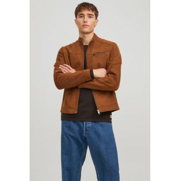 Jacheta de piele ecologica Rocky - Maro scortisoara