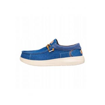 Mocasini Barbati Spuma EVA - Wally Comf Patchwork - Albastru - Albastru