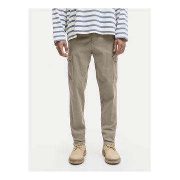 Pantaloni barbati -  Bumbac - Bej - Fermoar -