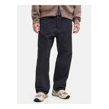 Pantaloni barbati -  bumbac organic - negru - fermoar -