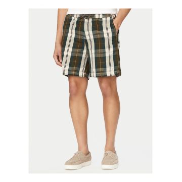 Pantaloni barbati -  casual - carouri - verde - bumbac