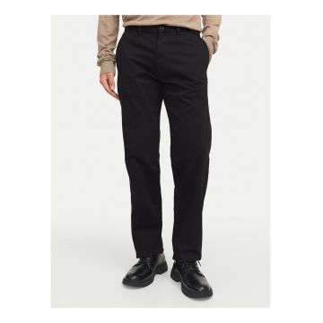 Pantaloni barbati -  Chinos - fermoar - negru - 50% bumbac organic -