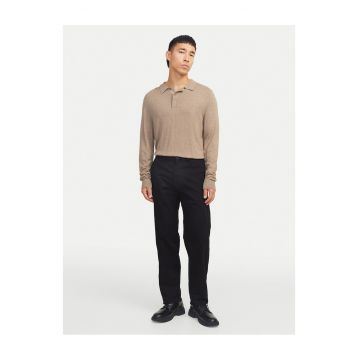 Pantaloni barbati -  Chinos - fermoar - negru - 50% bumbac organic -