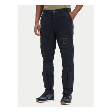 Pantaloni cargo barbatesti -  alb-albastru - bumbac - croiala regulara