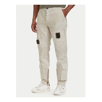 Pantaloni cargo barbati -  bej - bumbac - croiala regulara