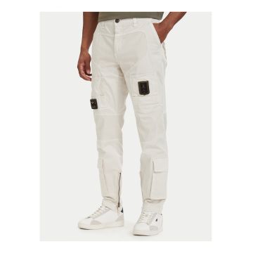Pantaloni cargo barbati -  bej - bumbac - croiala regulara