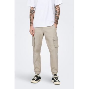 Pantaloni cargo conici - Bej deschis
