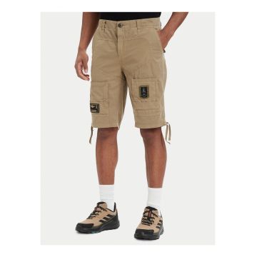 Pantaloni casual bej bumbac - Verde/Bej