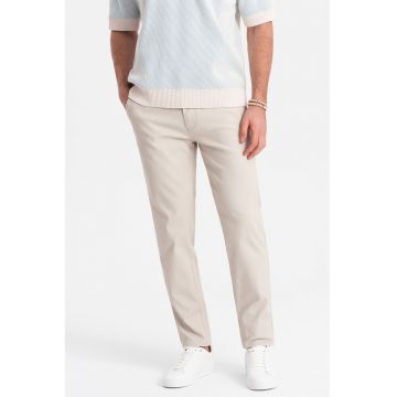 Pantaloni chino cu buzunare laterale - Alb fildes