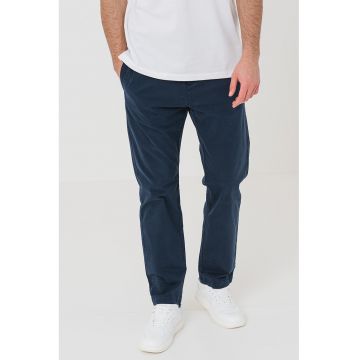 Pantaloni chino din amestec de bumbac - Bleumarin