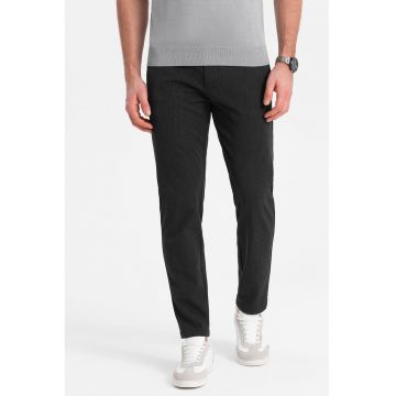 Pantaloni drepti - Gri inchis melange