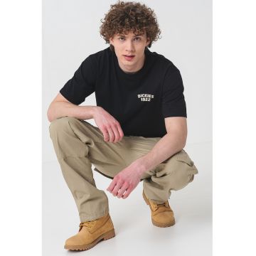 Pantaloni relaxed fit din bumbac - Verde pal