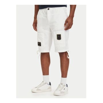 Pantaloni scurti barbati -  alb - bumbac - croiala regular fit